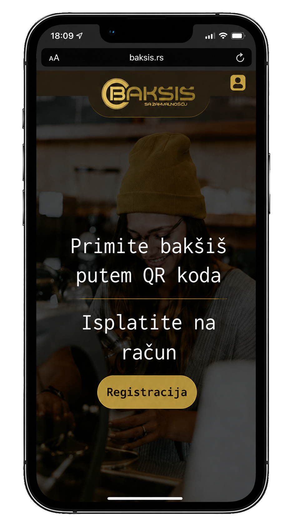 Baksis mobile screen 1