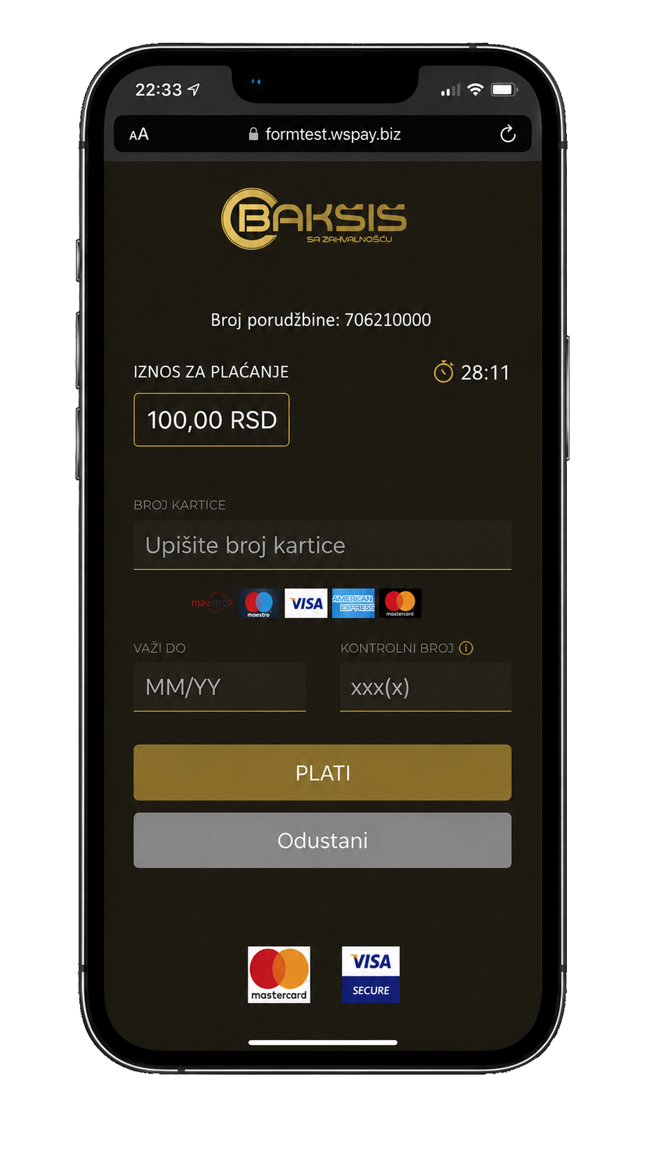 Baksis mobile screen 2