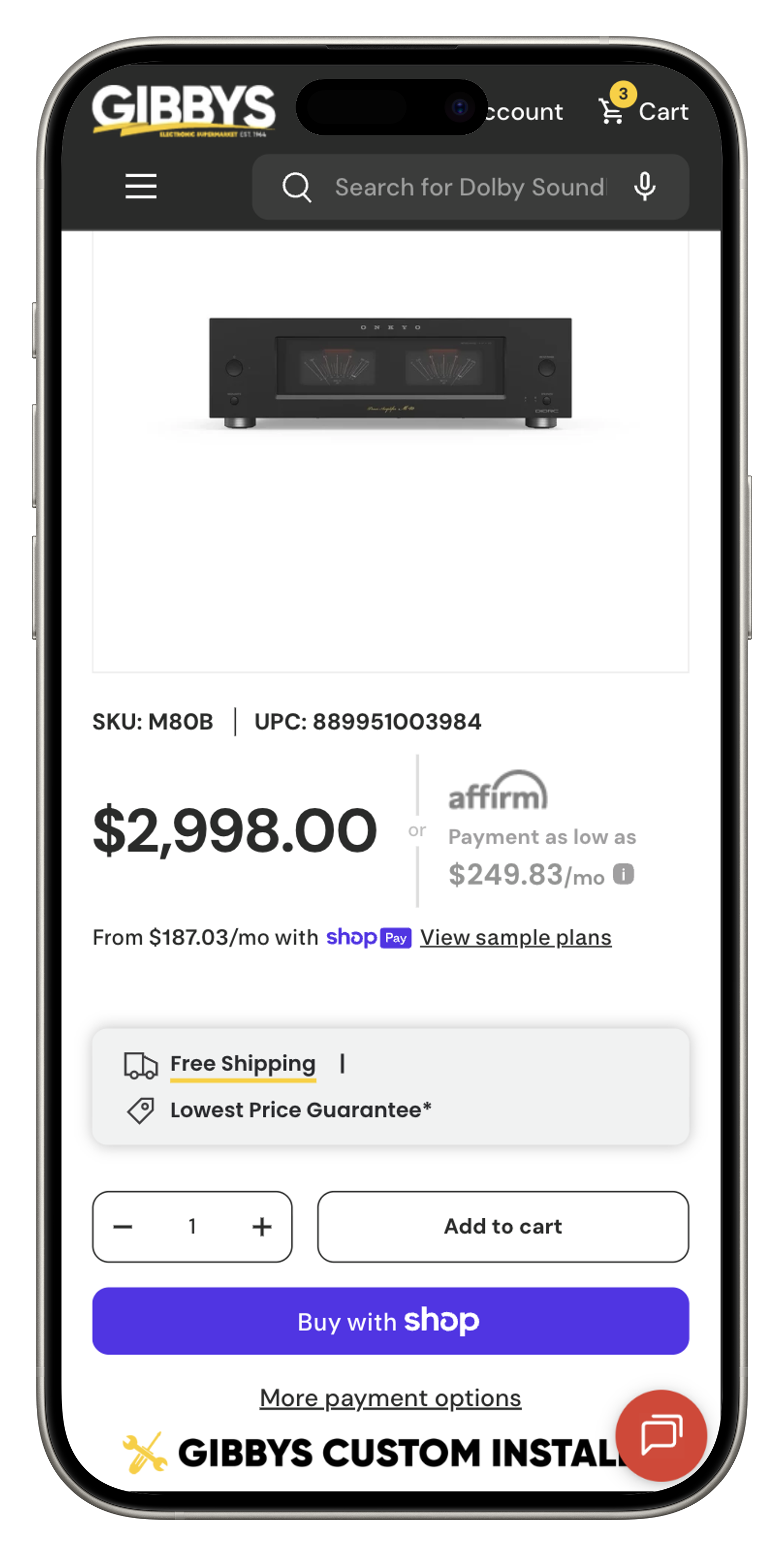 Gibbys Electronic Supermarket mobile screenshot 1
