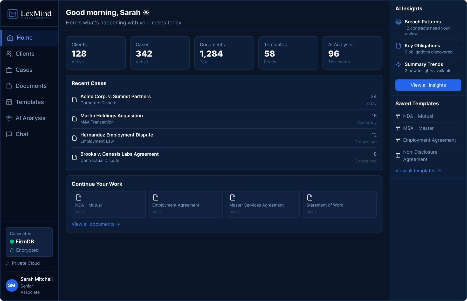 LexMind web dashboard screenshot