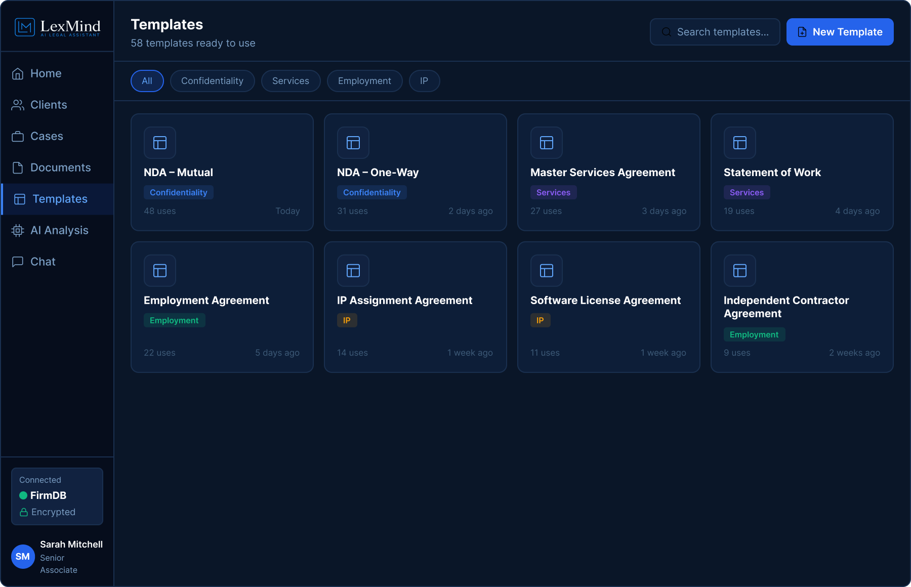 LexMind web templates screenshot